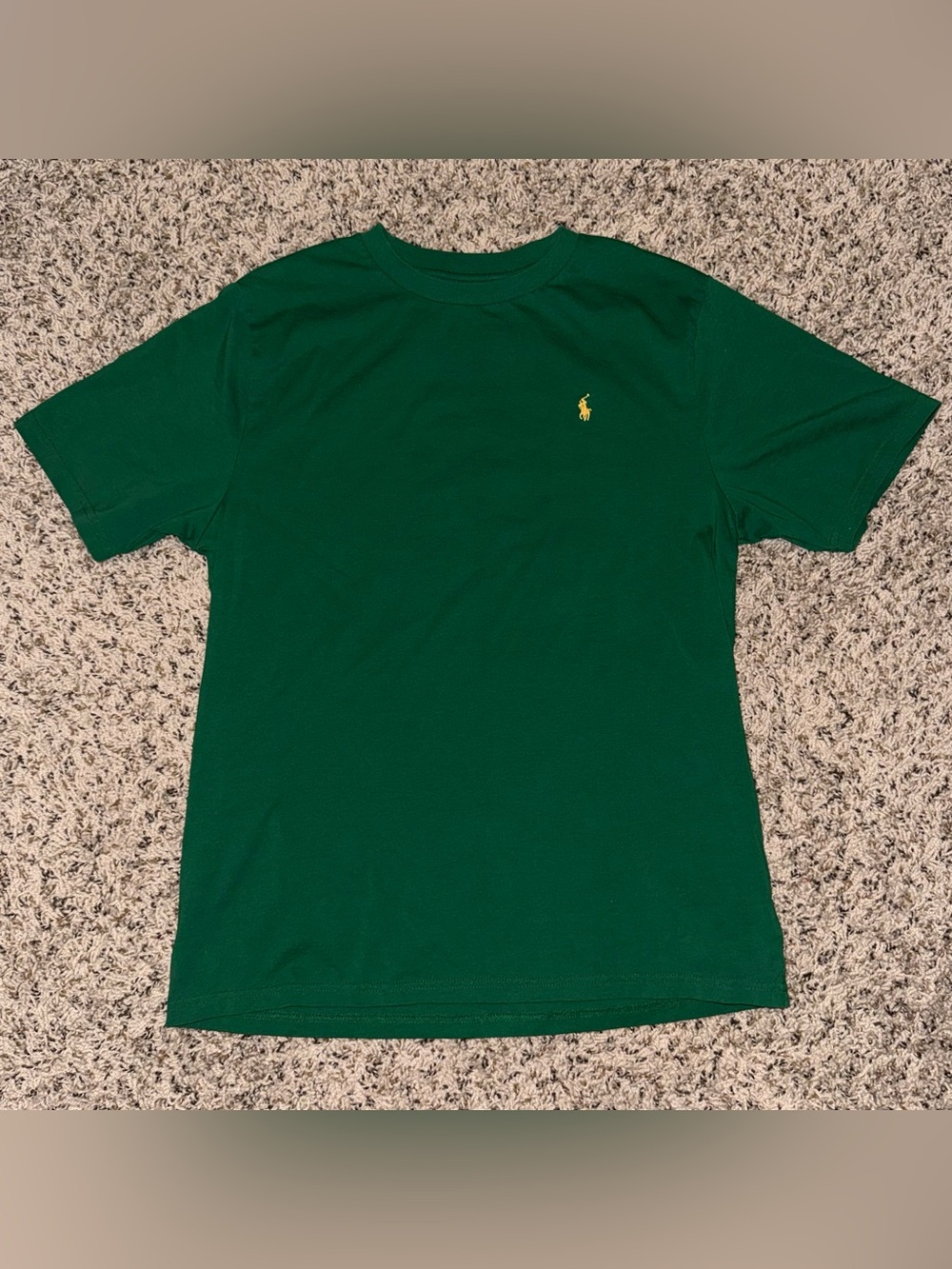 Polo Ralph Lauren Boys Youth XL 18-20 Green Yellow Pony Logo Crewneck T-Shirt